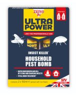 Flea, Bed Bug & Moth Bomb Twinpack 2x150ml | Whole Room Treatment | Zero In Ultra Power