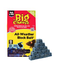 STV212 The Big Cheese All-Weather Block Bait² - 15x10g - Quick Acting Rat & Mouse Bait