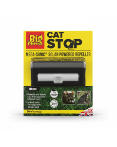 The Big Cheese Mega-Sonic® Solar Cat Repeller, Wall-mounted cat deterrent
