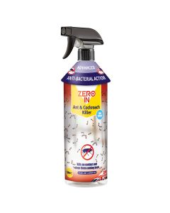 Zero In Anti-Bacterial Ant & Cockroach Killer – 1L Spray, Controls Insects and Kills Germs