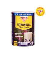 STV426 Zero In Citronella Pillar Candle - 38 Hours Burn Time for Outdoor Garden Use