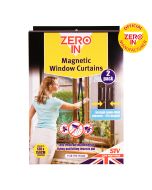 ZER234 Zero In Magnetic Window Insect Curtain 2 Pack - Effective Insect Barrier