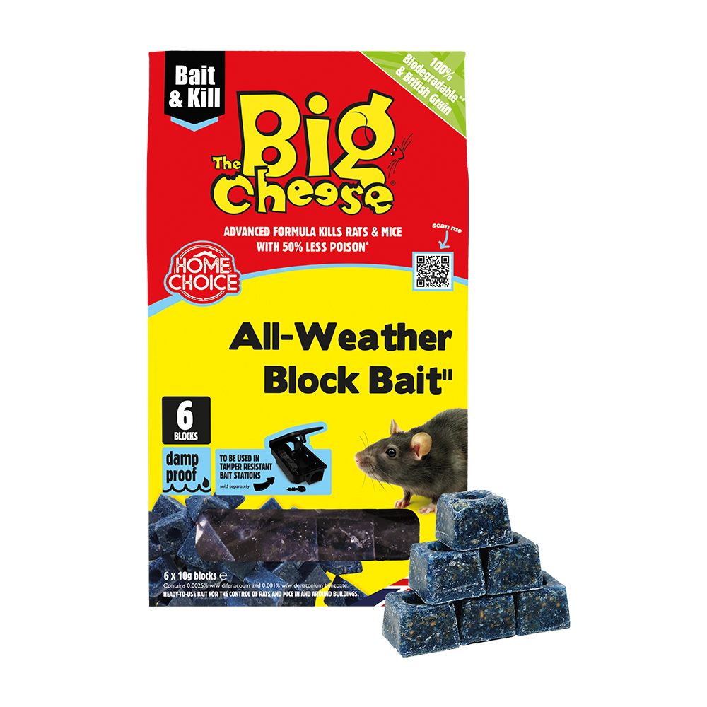 The Big Cheese All-Weather Block Bait² - 6x10g - Quick Acting Rat & Mouse Bait
