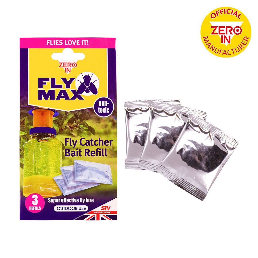 Zero In Fly Catcher Bait Refill - 3 Sachets, Super Effective Refill for STV336