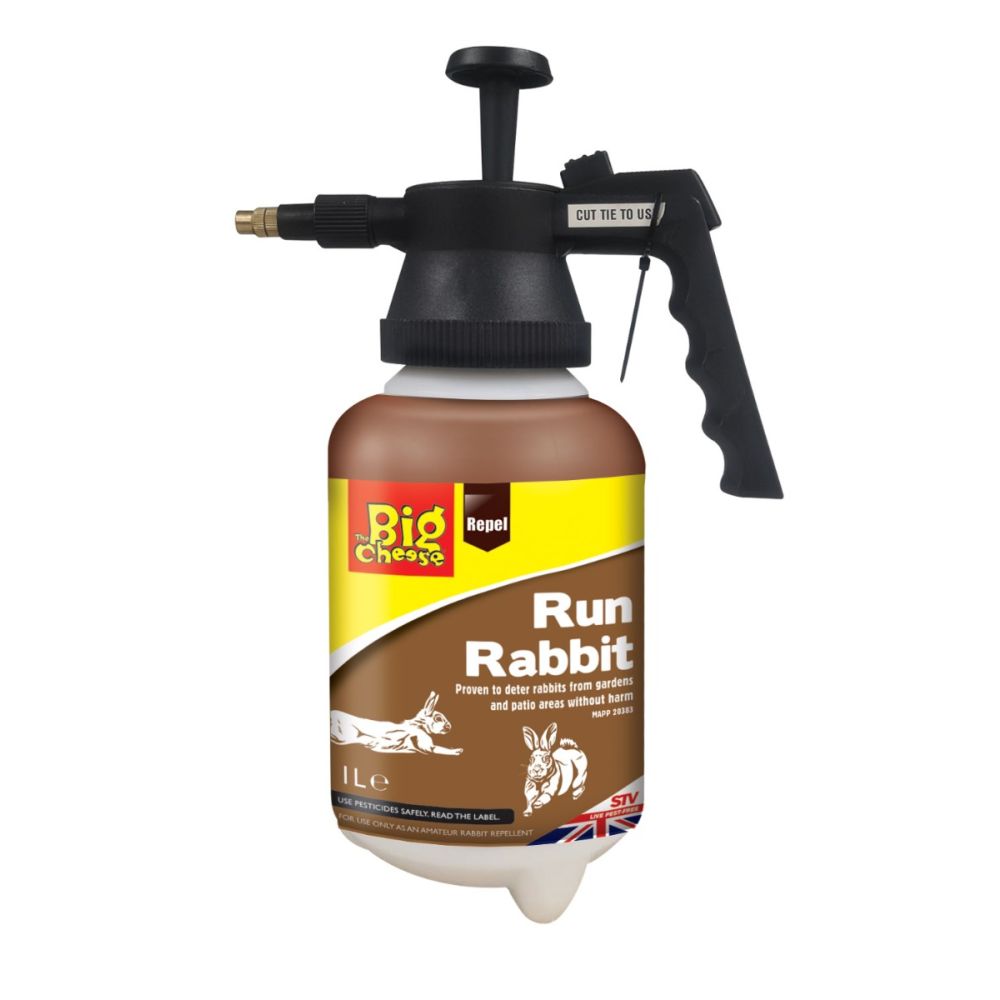 The Big Cheese Run Rabbit Repellent – 1L Pressure Sprayer, Ready-to-use, Humane Deterrant