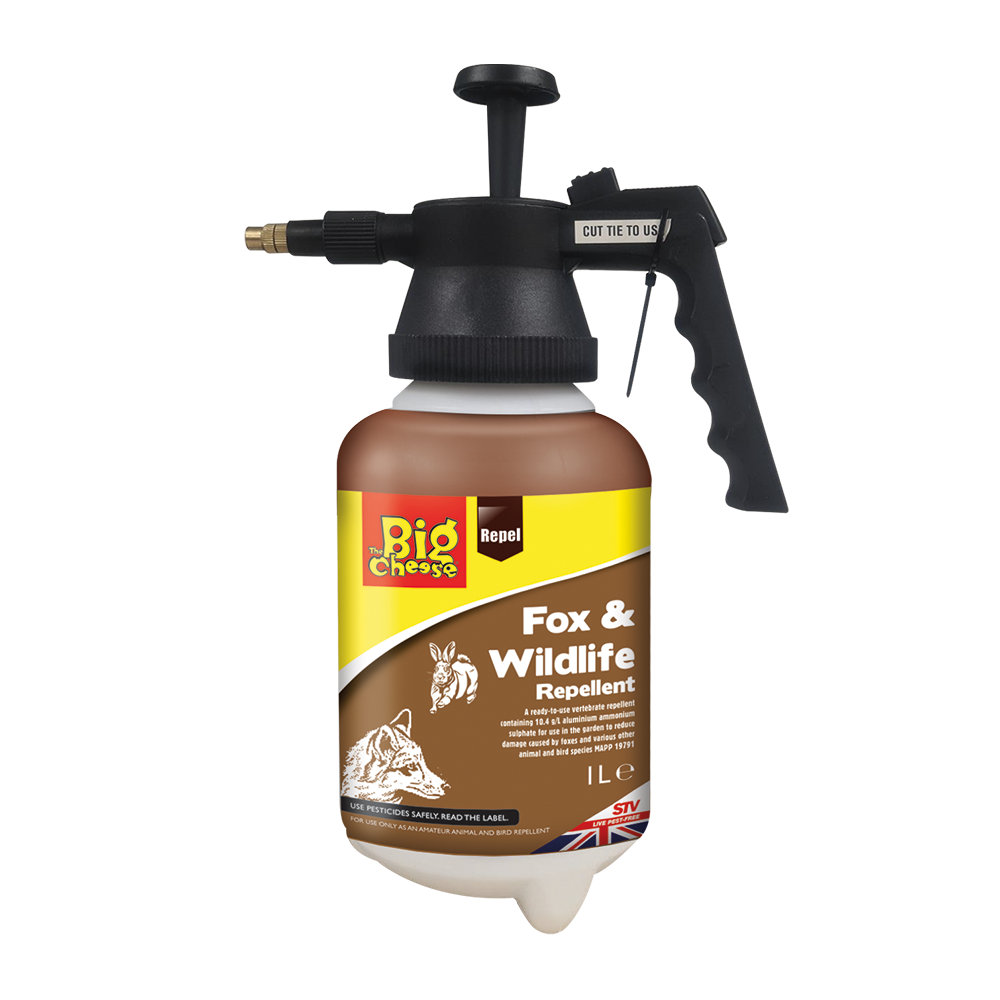 The Big Cheese Fox & Wildlife Repellent – 1L Pressure Sprayer, Ready-to-use, Humane Fox and Wildlife Deterrent 