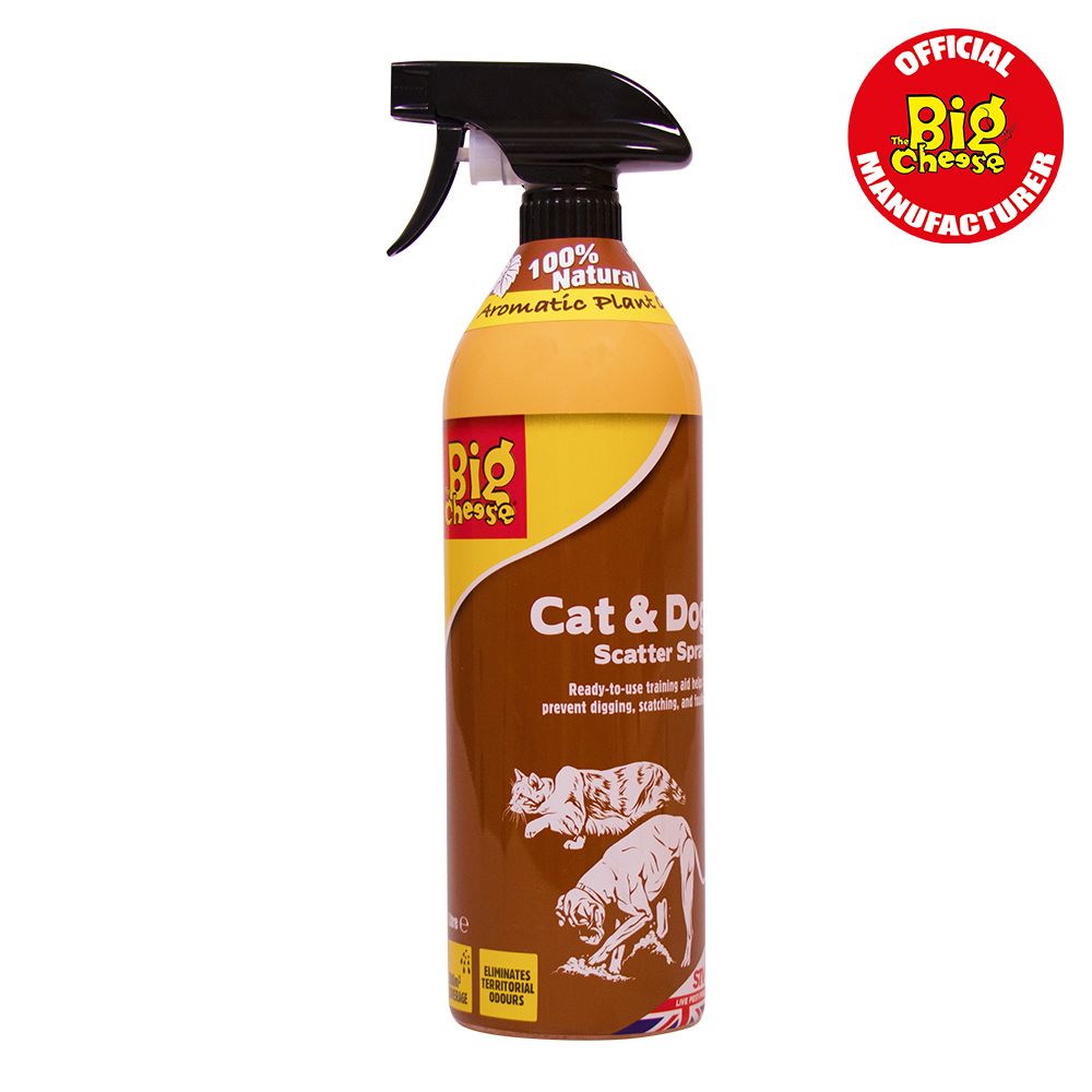 STV623 The Big Cheese Cat & Dog Scatter Spray 1 ltr - Humane Cat & Dog Deterrent