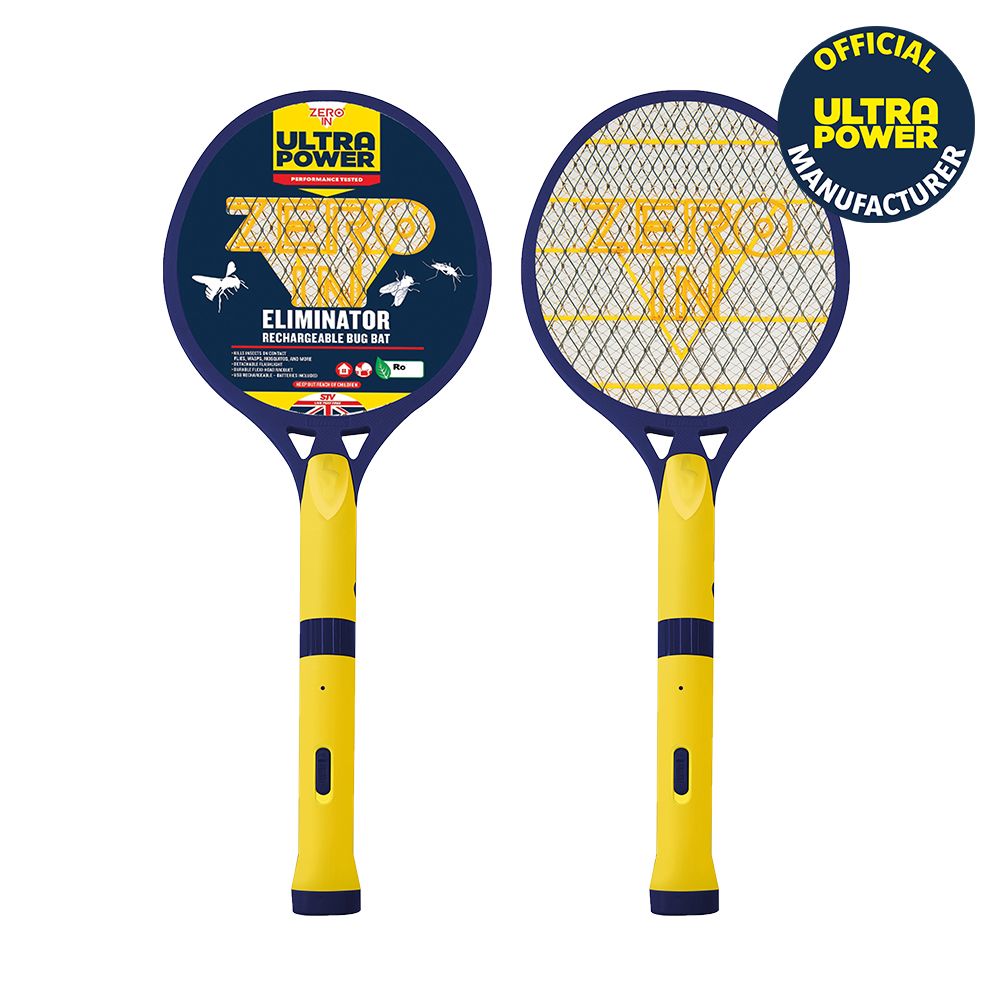 Zero In Ultra Power Eliminator Rechargeable Bug Bat - Eliminates Flying Insects