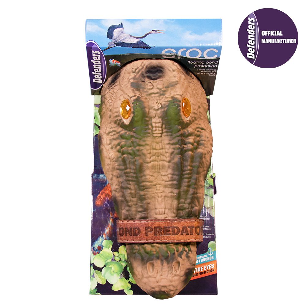Croc Floating Pond Protection. Realistic floating decoy deterrent, scares birds and other predators from ponds 