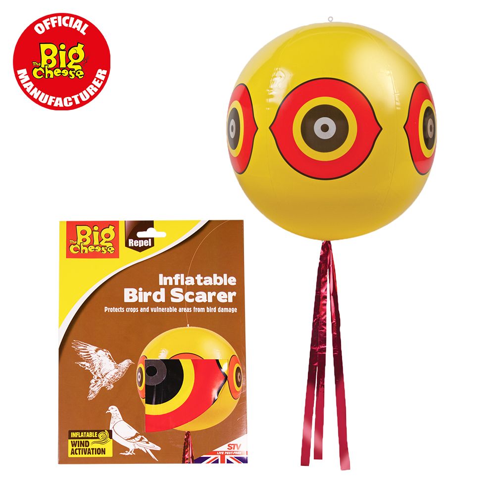 STV960 The Big Cheese Eyeball Bird Scarer - Wind Activated Deterrent Garden Repellent