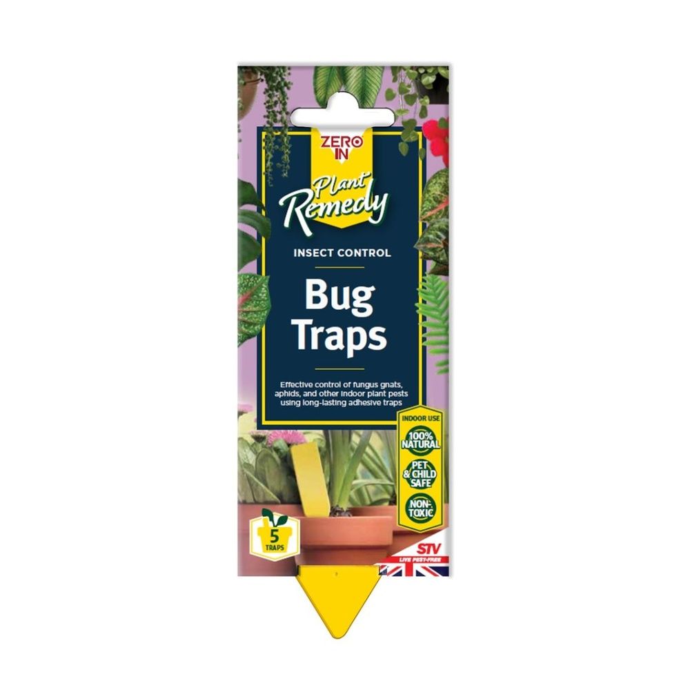 ZER017 Zero In Pot Plant Bug Traps - 5 Pack - Attracts Bugs Away From Plants