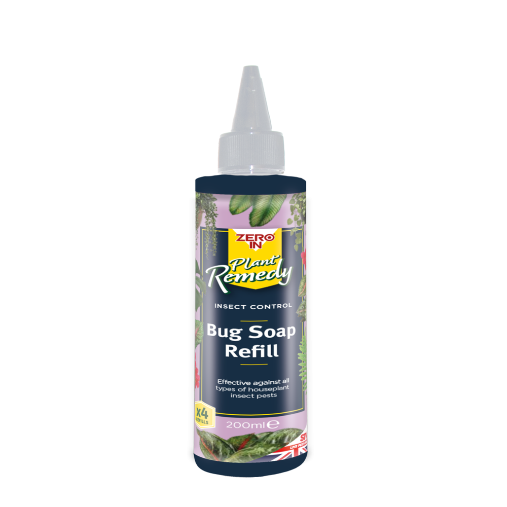 Zero In Plant Remedy Bug Soap Refill - 200ml, Natural Insect Control for Houseplants and Edible Indoor Plants