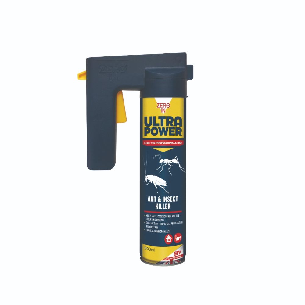 ZER554 Zero In Ultra Power Ant & Insect Killer 600ml Trigger Aerosol - High Strength