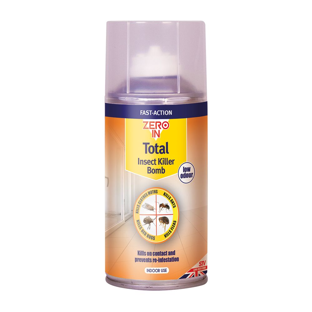 Zero In Total Insect Killer Bomb - 150ml, Rapid-Action Knockdown Insecticidal Bomb for Flying and Crawling Insects.