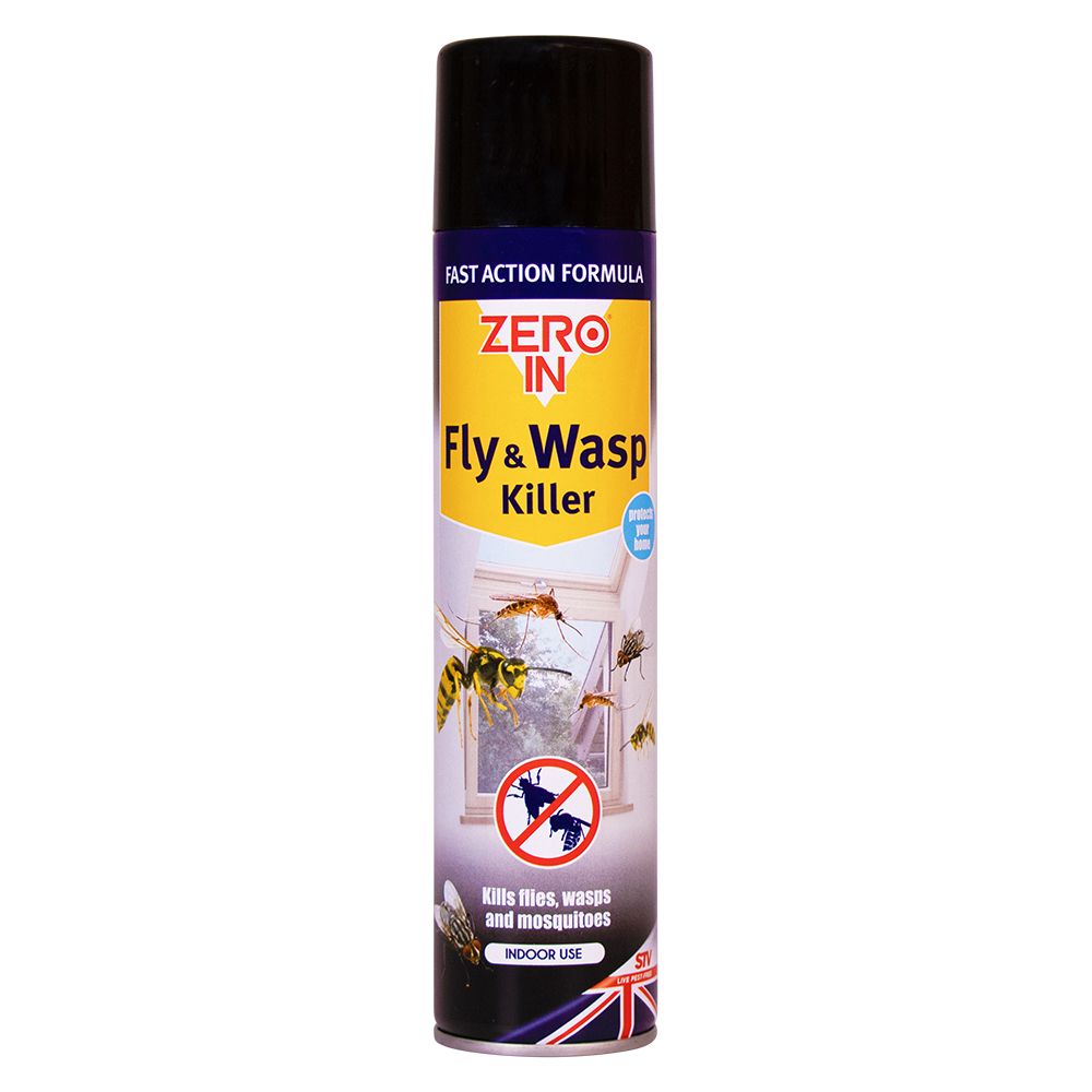 ZER906 Zero In Fly & Wasp Killer Spray 300ml Aerosol - Fast-Acting Control in the Home,ZER906 Zero In Fly & Wasp Killer Spray 300ml Aerosol - Fast-Acting Control in the Home