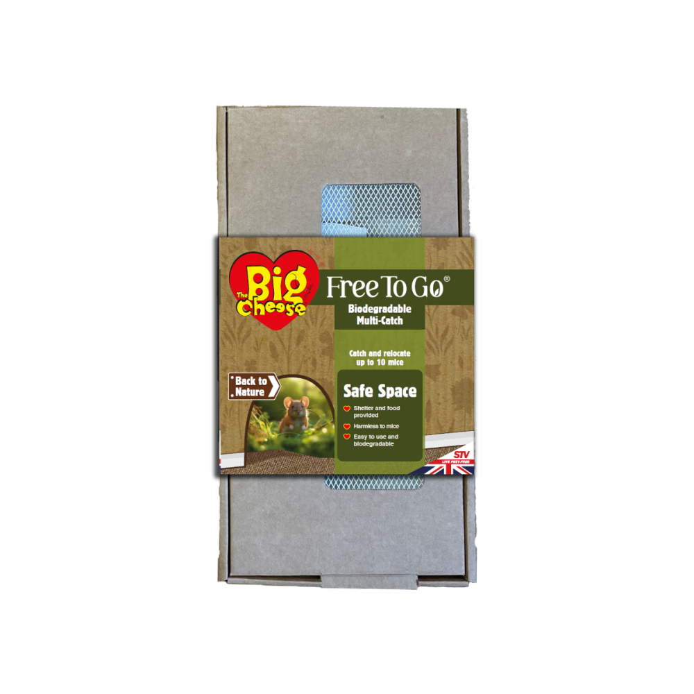 The Big Cheese Free To Go ® Biodegradable Multi-Catch Mouse Trap, Humane and non-lethal biodegradable traps for safe capture of mice