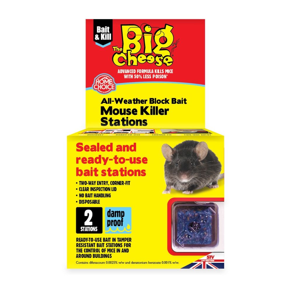 The Big Cheese All-Weather Block Bait² Mouse Killer Stations - Twin Pack