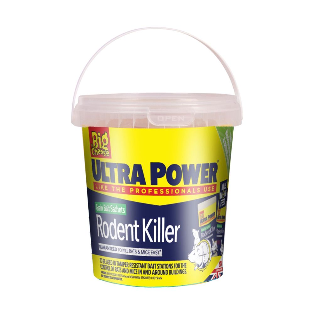 The Big Cheese Ultra Power Grain Bait Rodent Killer Sachets - 20g x 7, Effective and Discreet