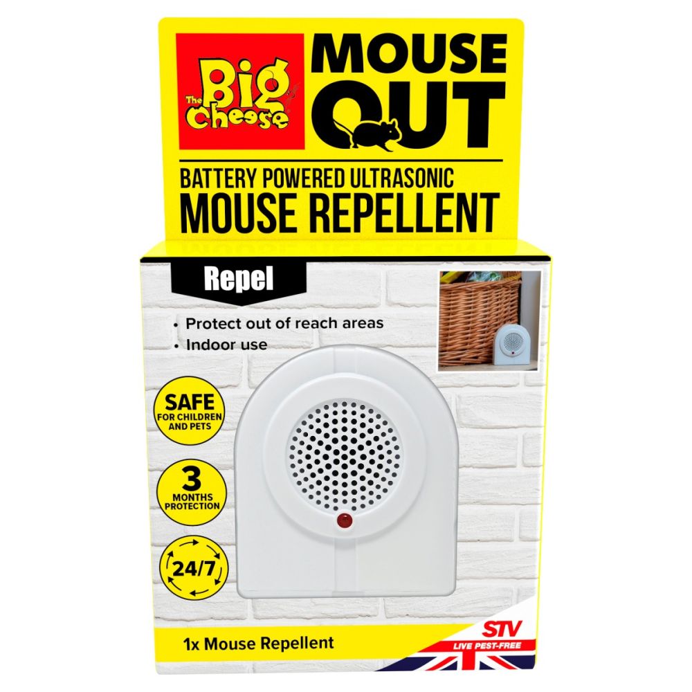 STV820 The Big Cheese Anti Mouse Battery Powered Mouse Repellent - 24/7 Deterrent