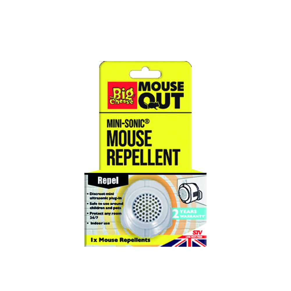 The Big Cheese Mouse Out Mini-Sonic Mouse Repellent - 24/7 Deterrent