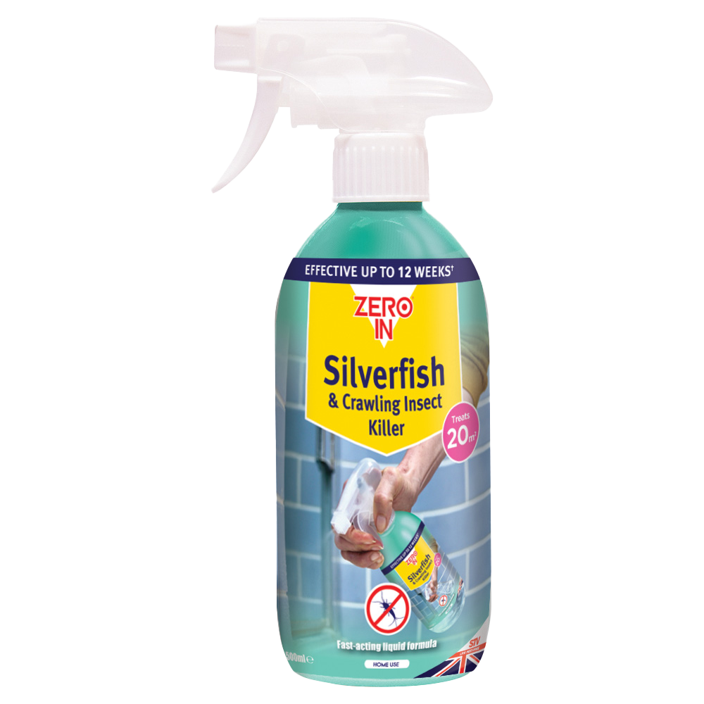 Zero In Silverfish & Crawling Insect Killer - 500ml, Fast-Acting, Effective, Low-Odour 