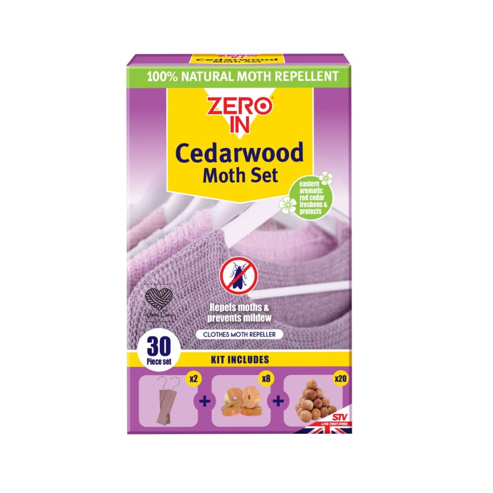 Zero In Cedarwood Moth Repellent Set, Natural, Sustainable, Total Protection