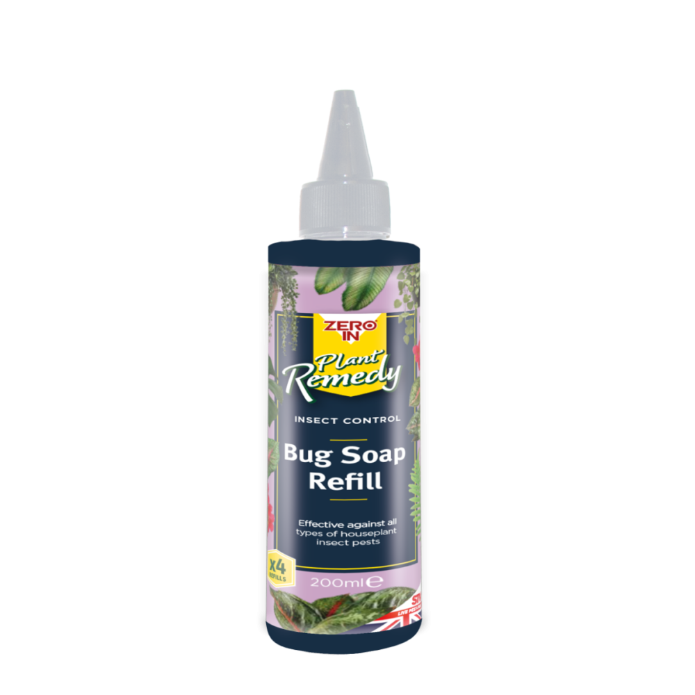 Zero In Plant Remedy Bug Soap Refill - 200ml, Natural Insect Control for Houseplants and Edible Indoor Plants