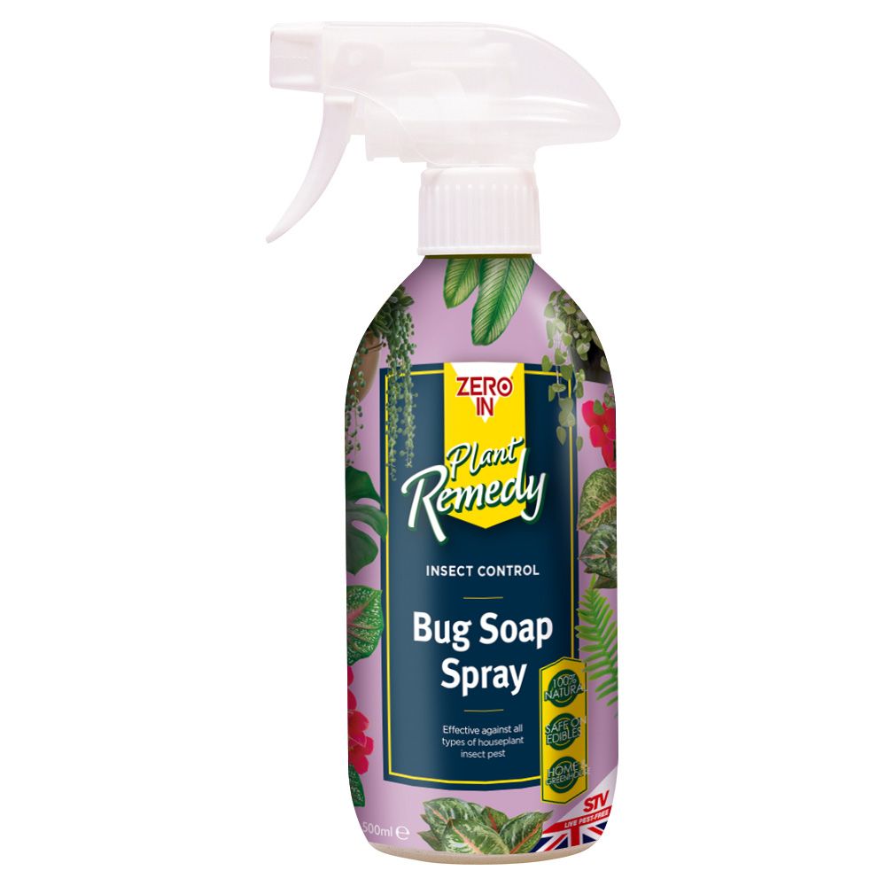 Zero In Plant Remedy Bug Soap Spray - 500ml, Refillable, Natural Insect Control for Houseplants and Edible Indoor Plants