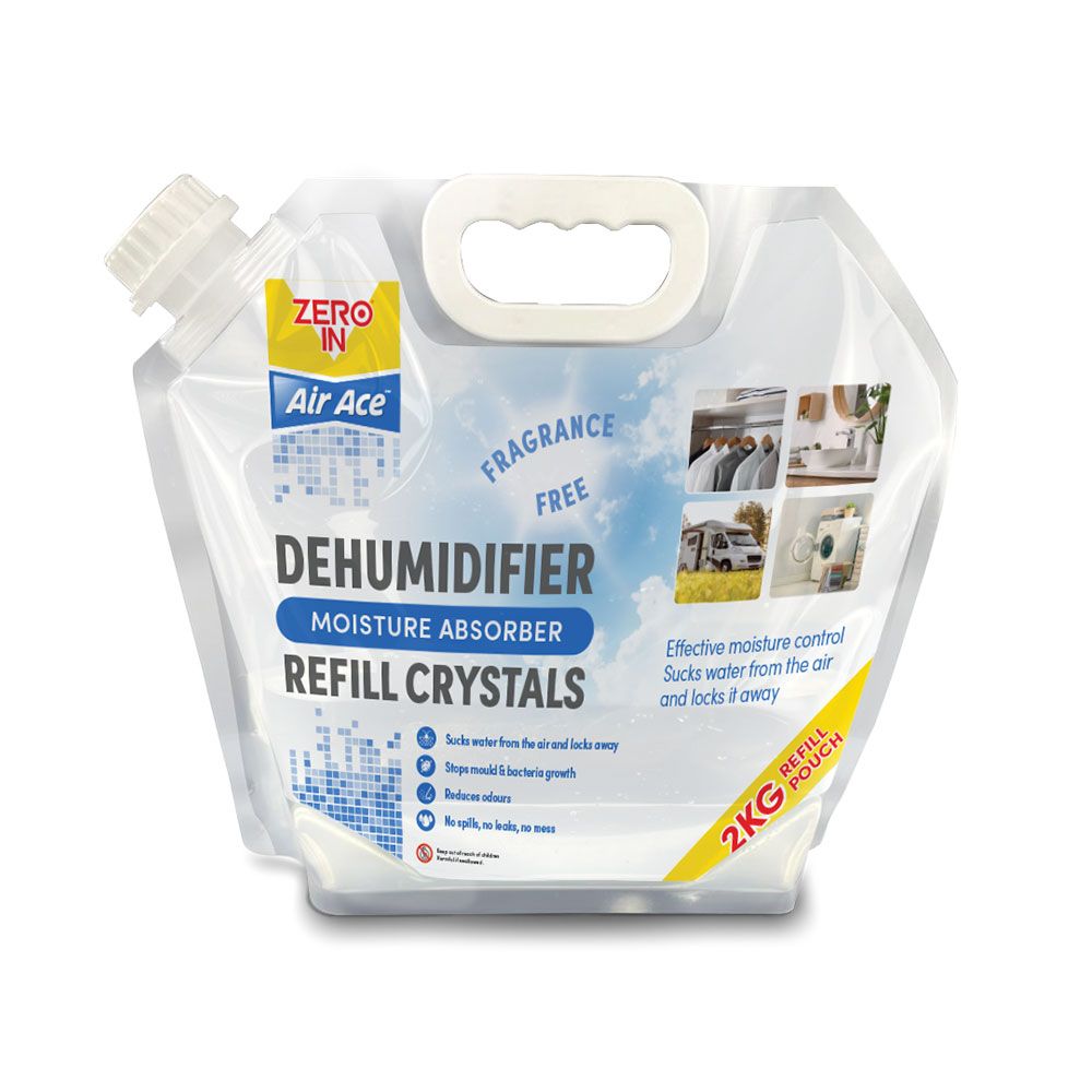 Zero In Air Ace Damp Free Moisture Absorber Refill Crystals - 2kg,  Effective Control of Household Damp and Mould