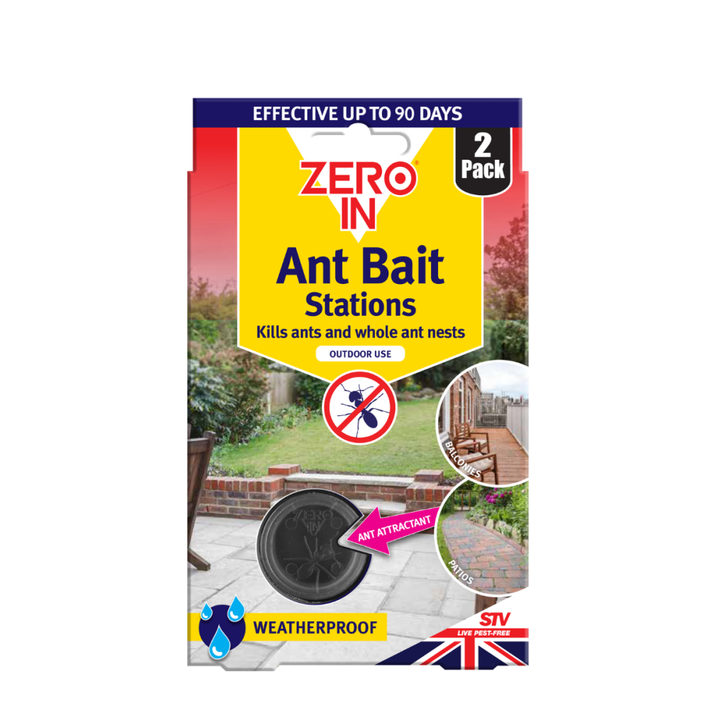 Zero In All-Weather Ant Bait Stations -  Twinpack - Ready To Use, Effectively Kills Ants Nests