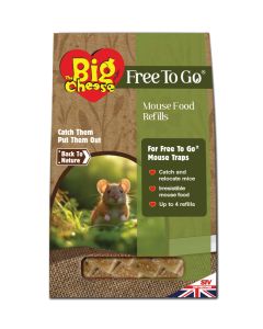 The Big Cheese Free To Go ® Mouse Food Refills - 10g x 15,  Humane and safe to use around pets and children.