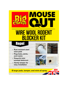 The Big Cheese Mouse Out Wire Wool Rodent Blocker Kit, Humane and discreet deterrent 