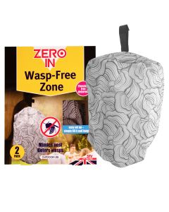 STV369 Zero In Wasp-Free Zone - 2 Pack - Humane & Natural Imitation Wasp Nest Deterrent