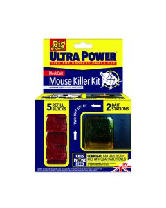 The Big Cheese Ultra Power Block Bait Mouse Killer Kit - Twinpack, Fast-Acting 