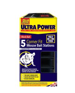 The Big Cheese Ultra Power Block Bait Corner Fit Bait Station - 5 Pack, Fits discreetly into room corners