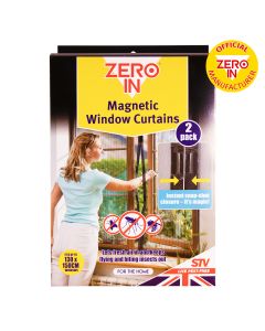 ZER234 Zero In Magnetic Window Insect Curtain 2 Pack - Effective Insect Barrier