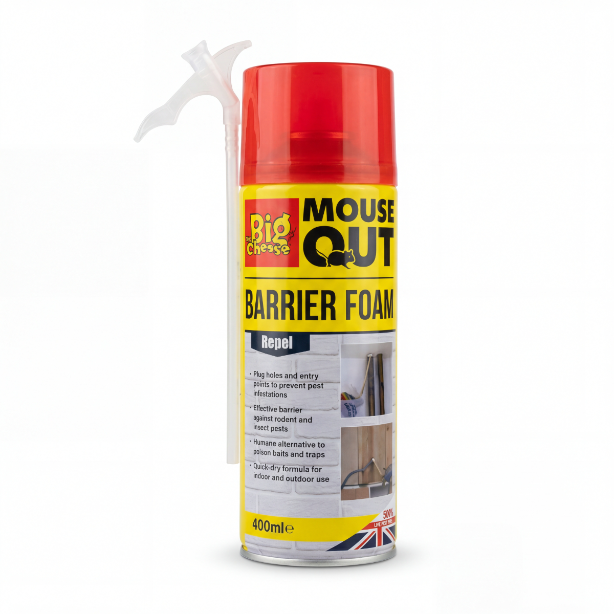 The Big Cheese Mouse Out Barrier Foam - 400ml, Non-toxic, child and pet safe deterrent