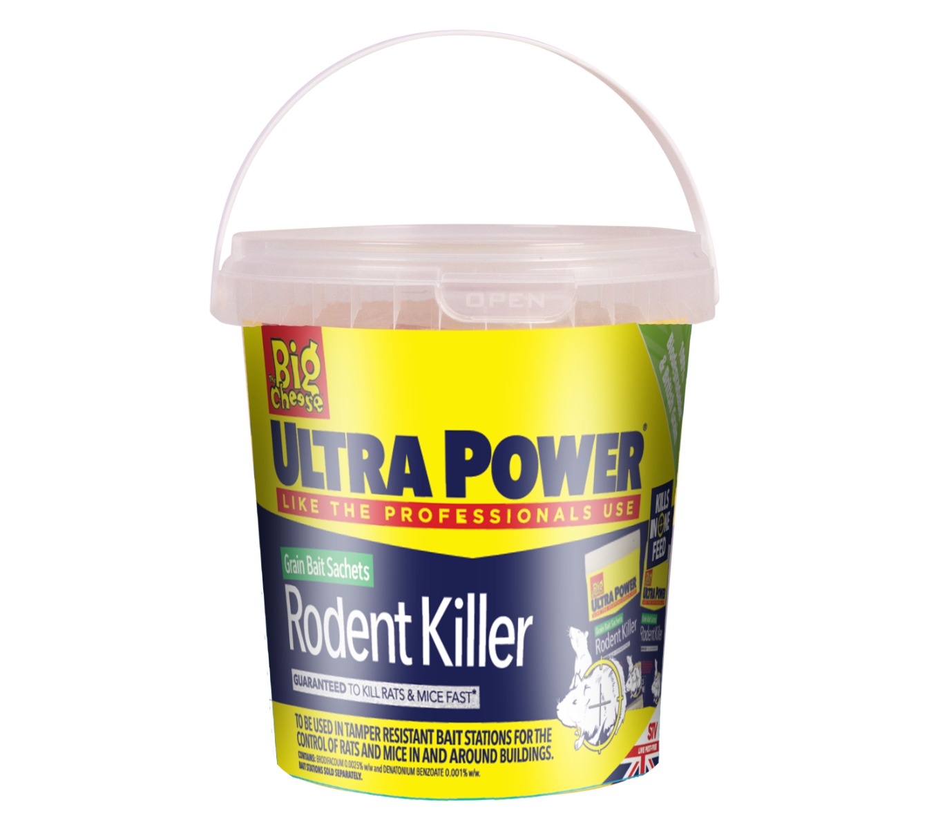 The Big Cheese Ultra Power Grain Bait Rodent Killer Sachets - 20g x 7, Effective and Discreet