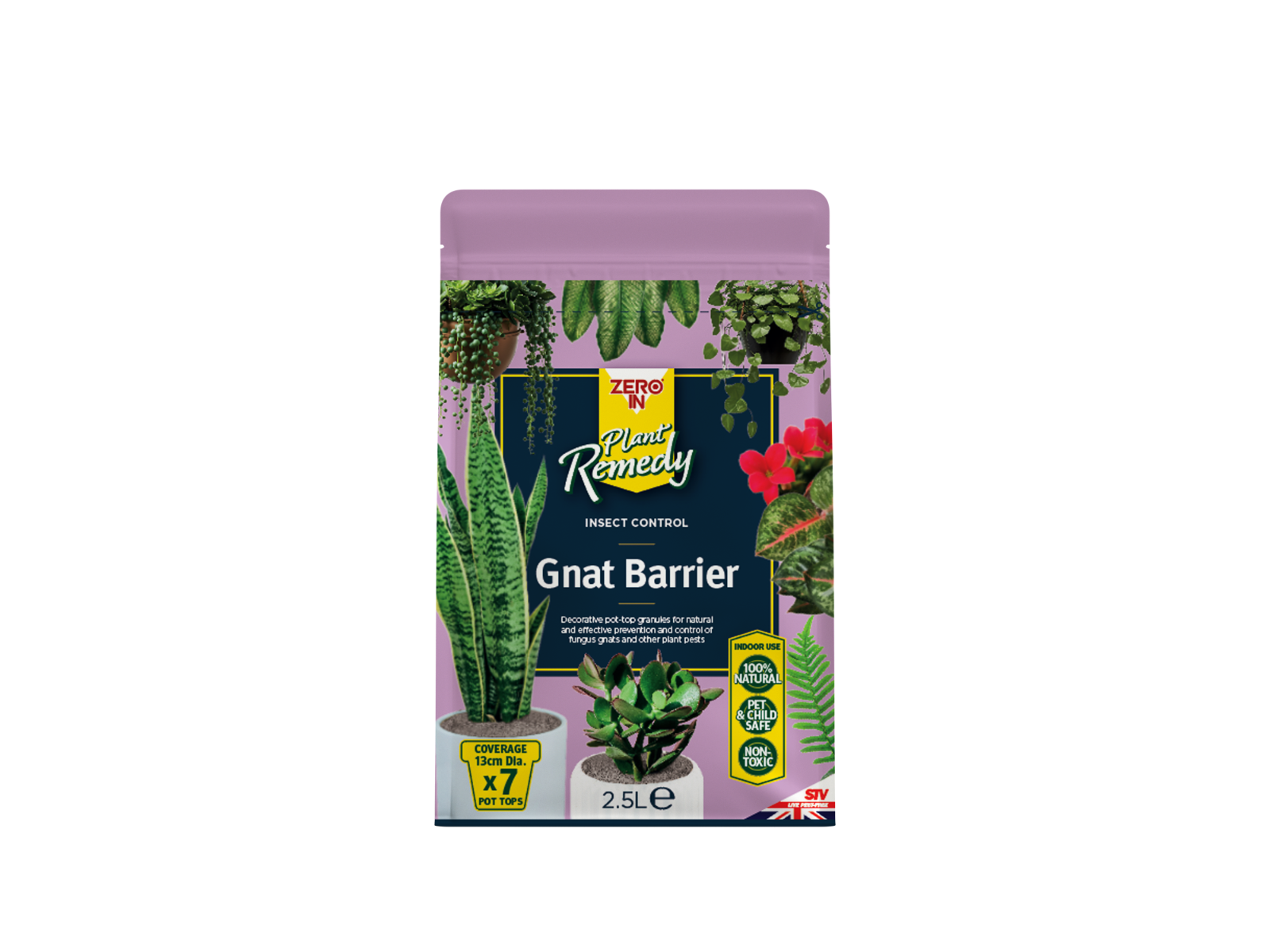 Zero In Plant Remedy Gnat Barrier - 2.5L, Natural Indoor Houseplant Insect Control 