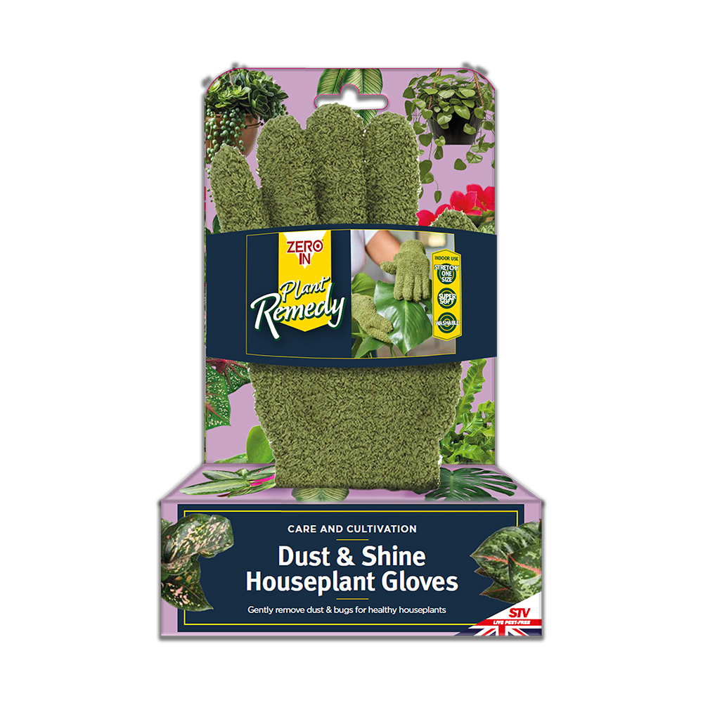 Zero In Plant Remedy Dust & Shine Houseplant Gloves, Clean and Protect Houseplants