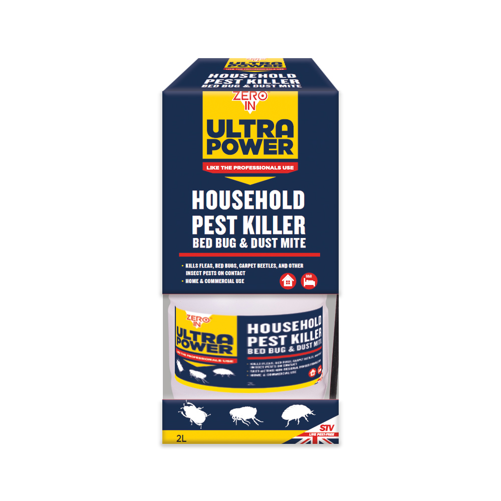 Bed Bug, Flea & Insect Killer Spray 2L | Antibacterial | Pressure Sprayer | Zero In Ultra Power