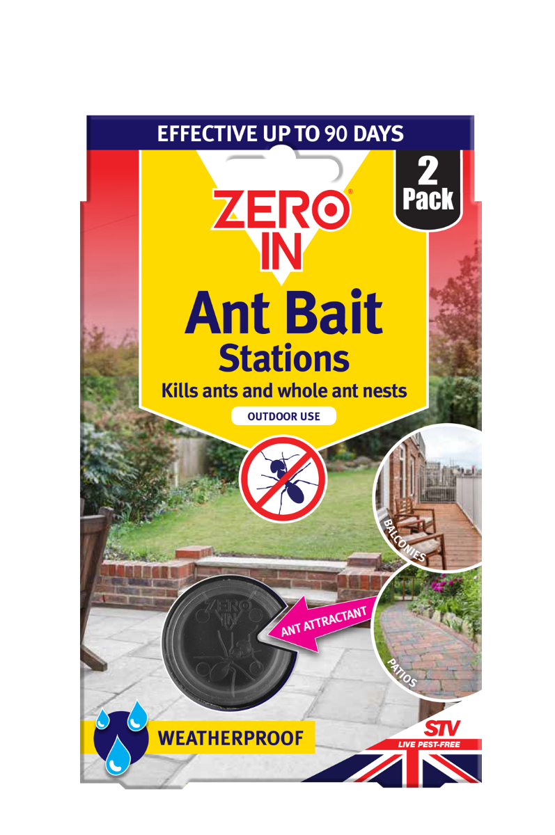 Zero In All-Weather Ant Bait Stations -  Twinpack - Ready To Use, Effectively Kills Ants Nests
